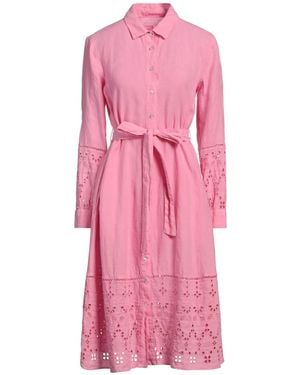 120% Lino Midi Dress - Pink