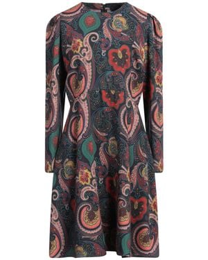 Etro Midnight Midi Dress Wool - Blue