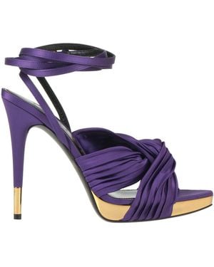 Tom Ford Sandals Polyester, Steel - Blue