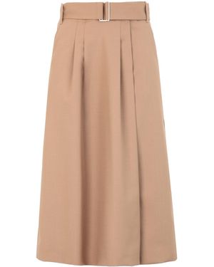 Tommy Hilfiger Light Midi Skirt Polyester, Wool, Elastane - Natural