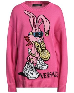 Versace Fuchsia Jumper Cotton, Polyamide, Polyester, Viscose - Pink