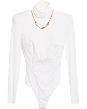 Elisabetta Franchi Bodysuit Cupro, Elastane - White