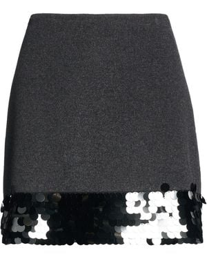 Weekend by Maxmara Charcoal Mini Skirt Virgin Wool, Polyamide, Polyester - Black