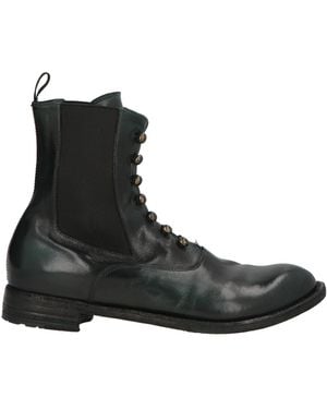 Officine Creative Dark Ankle Boots Leather, Elastic Fibers - Black