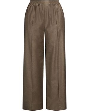 Yves Salomon Military Trousers Virgin Wool, Silk - Brown