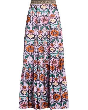 Anjuna Lilac Maxi Skirt Cotton - Red