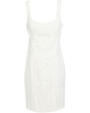 Pinko Mini Dress Linen, Viscose, Elastane - White