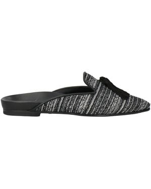 Ovyè Mules & Clogs Leather, Textile Fibers - Black
