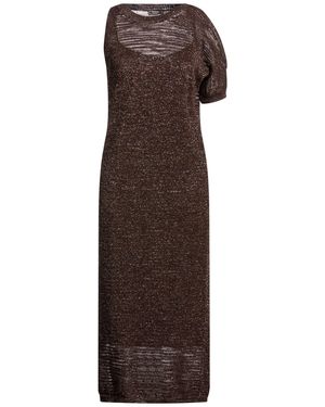 Peserico Midi Dress Linen, Polyester, Metallic Fiber, Cotton, Polyamide - Brown