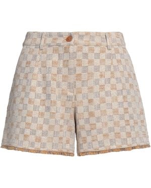 Purotatto Shorts & Bermuda Shorts Cotton, Viscose, Linen, Textile Fibers, Acrylic - Natural