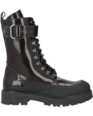 High Burgundy Ankle Boots Leather, Rubber - Black