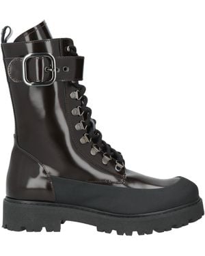 High Burgundy Ankle Boots Leather, Rubber - Black