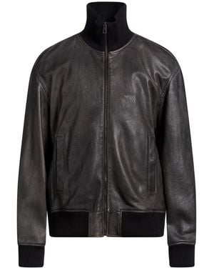 Loewe Jacket Lambskin, Wool, Acrylic, Polyamide, Elastane - Black