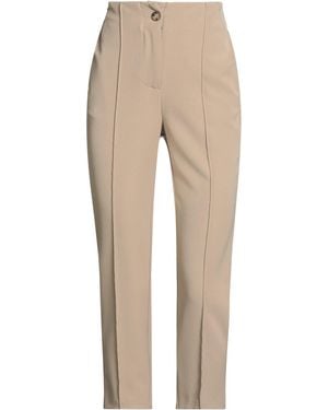 ALESSIA SANTI Sand Trousers Polyester, Viscose, Elastane - Natural