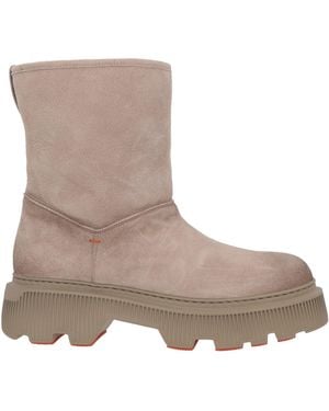 Santoni Taupe Ankle Boots Leather - Gray