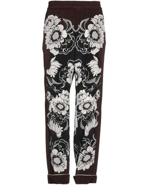 Valentino Garavani Dark Pants Silk - Black