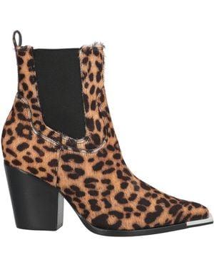 SCHUTZ SHOES Camel Ankle Boots Leather, Textile Fibers - Brown