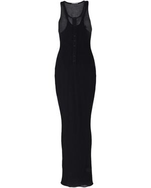 ANDREADAMO Maxi Dress Cotton, Nylon - Black