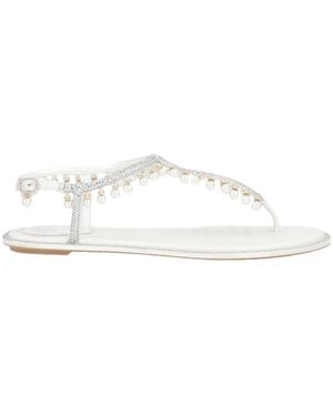 Rene Caovilla Thong Sandal Textile Fibres - White