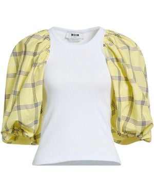 MSGM Top Cotton, Elastane, Polyester - White