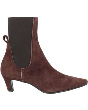 J.A.P. JOSE ANTONIO PEREIRA Chocolate Ankle Boots Leather, Textile Fibres - Brown