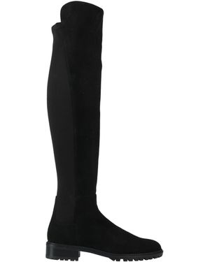 Stuart Weitzman Boot Leather, Textile Fibers - Black