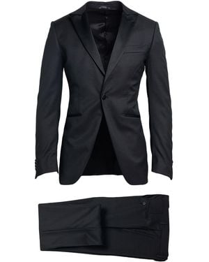 Tombolini Charcoal Suit Virgin Wool - Blue