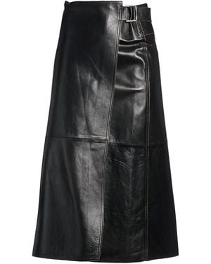 Calvin Klein Midi Skirt Ovine Leather - Black