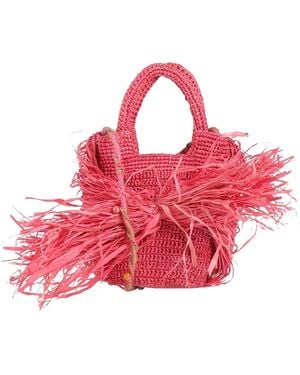 MADE FOR A WOMAN Fuchsia Handbag Straw - Pink