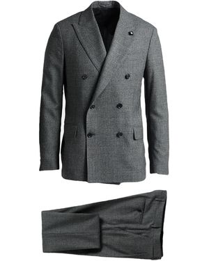 Lardini Suit Wool, Elastane - Gray