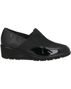 Cinzia Soft Loafers Leather, Textile Fibers - Black