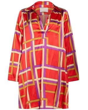 Momoní Mini Dress Silk, Elastane - Red
