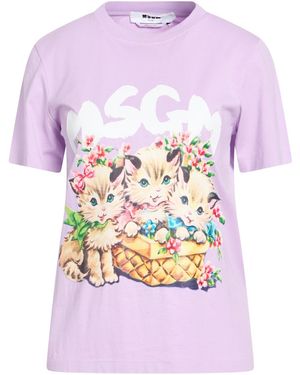 MSGM Lilac T-Shirt Cotton - Pink
