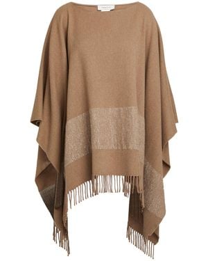 Fabiana Filippi Camel Cape Virgin Wool, Silk, Cashmere, Polyester, Polyamide - Natural