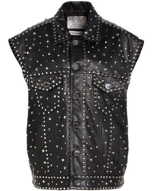 Dan Cassab Vest Ovine Leather - Black