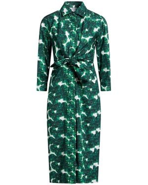Max Mara Dark Midi Dress Cotton - Green