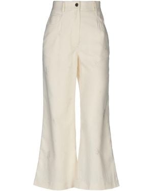 Sandro Ivory Trousers Cotton, Viscose, Elastane - White