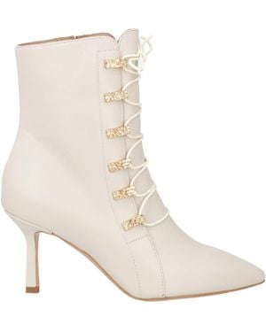 Wo Milano Cream Ankle Boots Leather - White