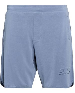 ARMANI EXCHANGE Slate Shorts & Bermuda Shorts Polyester, Modal, Elastane - Blue
