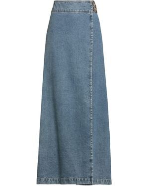 Bally Denim Skirt Cotton, Lambskin - Blue