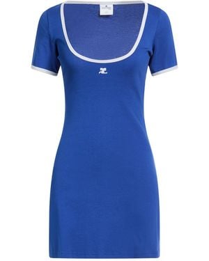 Courreges Mini Dress Cotton - Blue