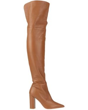 Elisabetta Franchi Tan Boot Leather - Brown