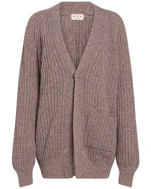 Ma'ry'ya Taupe Cardigan Wool, Recycled Polyamide, Silk - Brown
