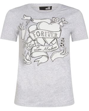 Love Moschino T-Shirt Cotton, Elastane - White