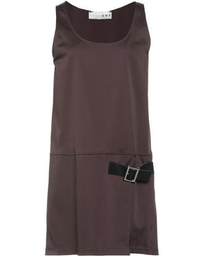 Haveone Dark Mini Dress Polyester, Cotton, Elastane - Brown