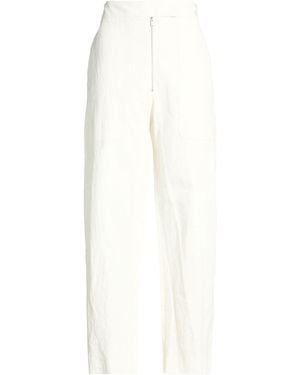 Studio Nicholson Ivory Trousers Linen - White