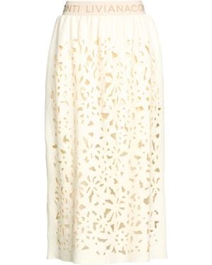 Liviana Conti Ivory Midi Skirt Virgin Wool - Natural