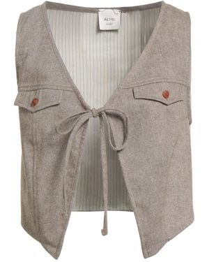 Alysi Chocolat Tailored Vest Wool, Polyester, Viscose, Elastane - Grey