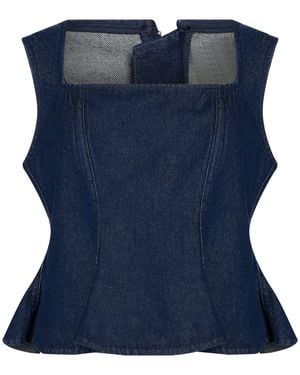 Marques'Almeida Top Cotton, Recycled Cotton - Blue