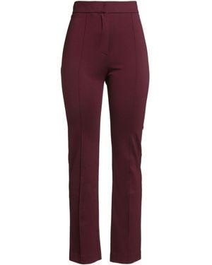 Haveone Burgundy Pants Viscose, Polyamide, Elastane - Red